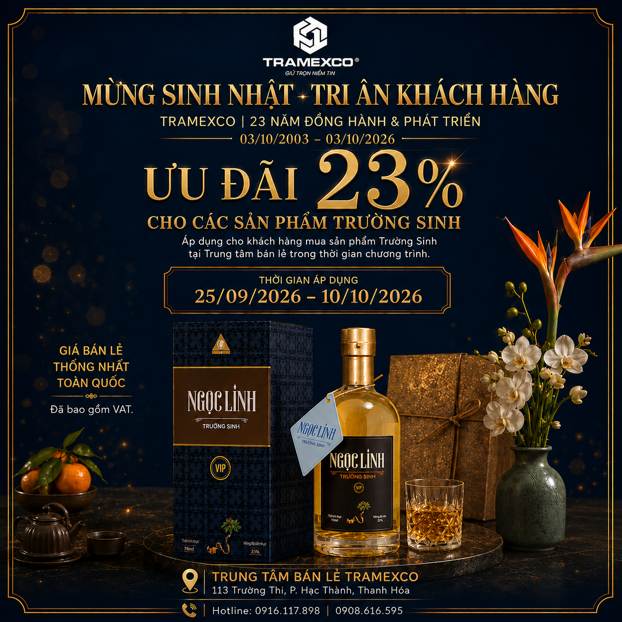Mừng sinh nhật tri ân khách hàng 23 năm thành lập Tramexco