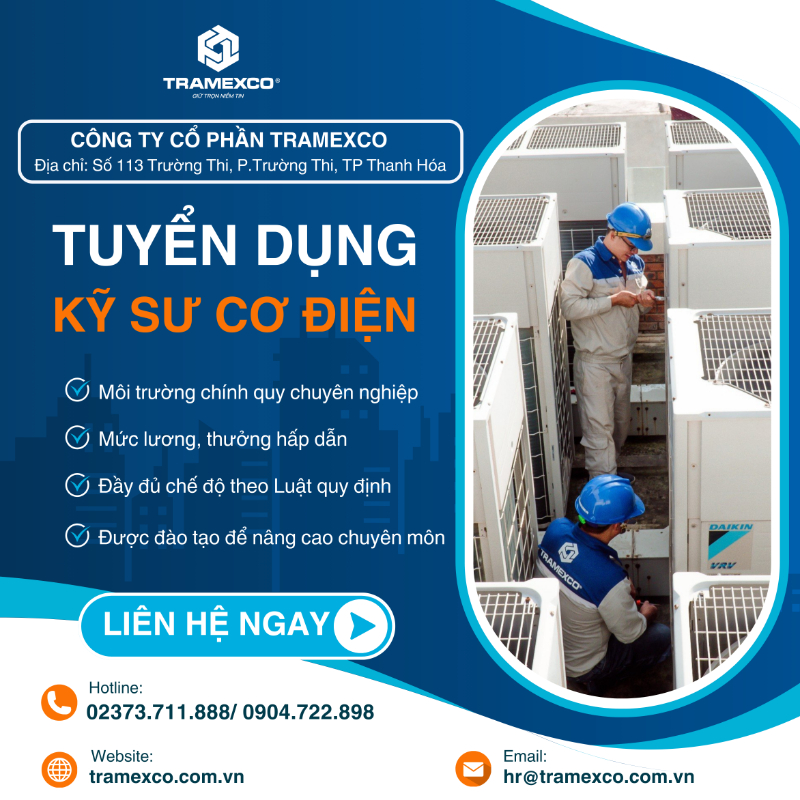 THÔNG BÁO TUYỂN DỤNG KỸ SƯ CƠ ĐIỆN