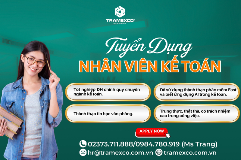 THÔNG BÁO TUYỂN DỤNG KẾ TOÁN