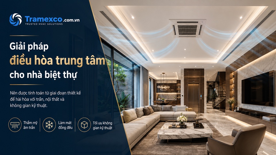 Giải pháp điều hòa trung tâm cho công trình nhà Biệt Thự